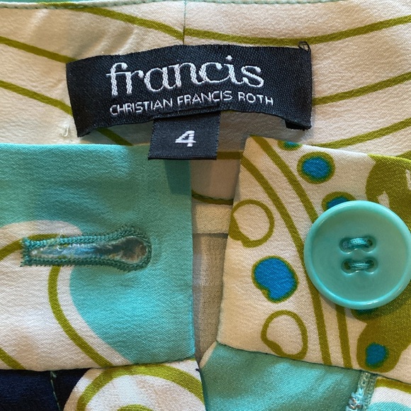 Designer Retro Print Silk Pants - Picture 8 of 11